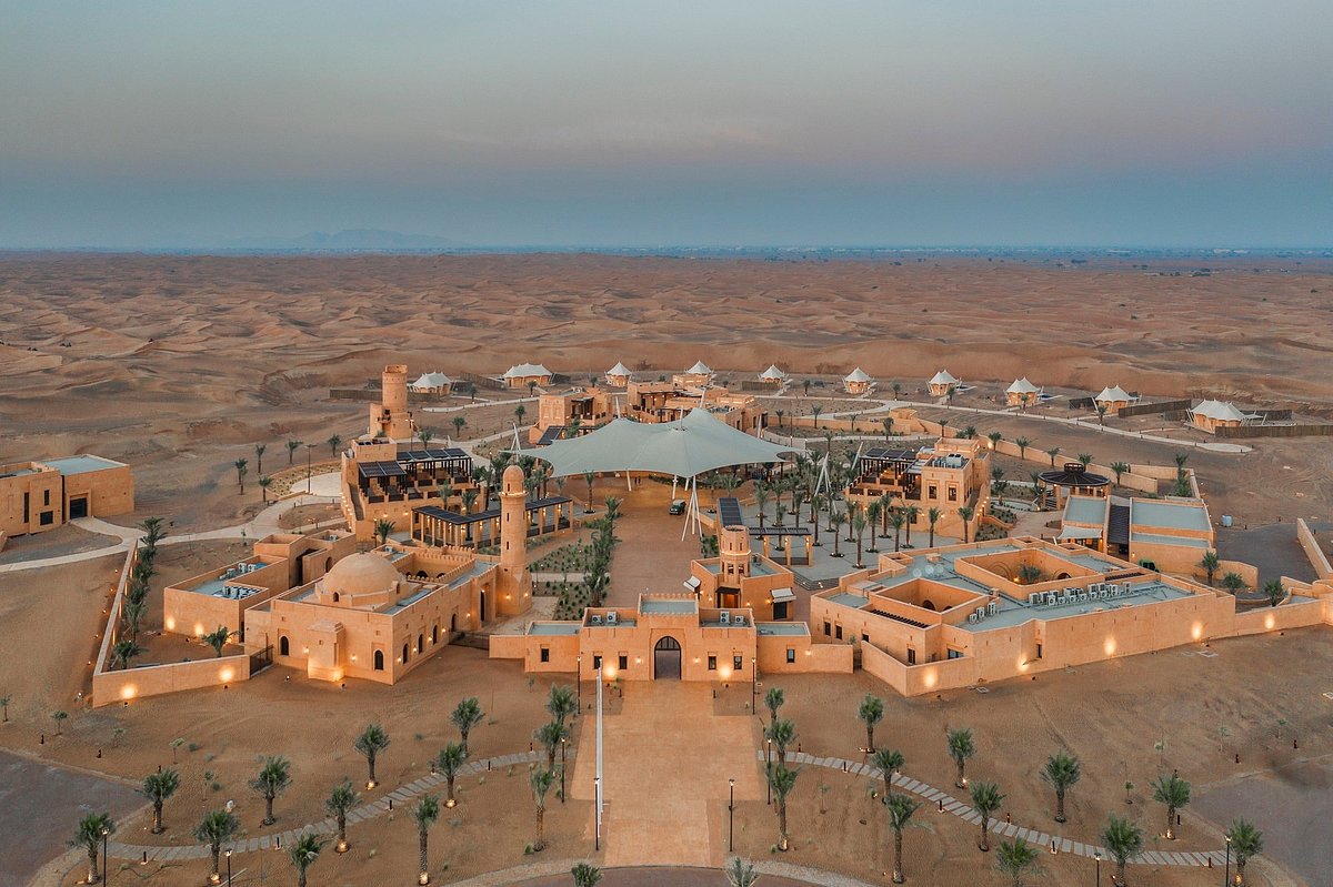 Luxury tents in a vast desert
